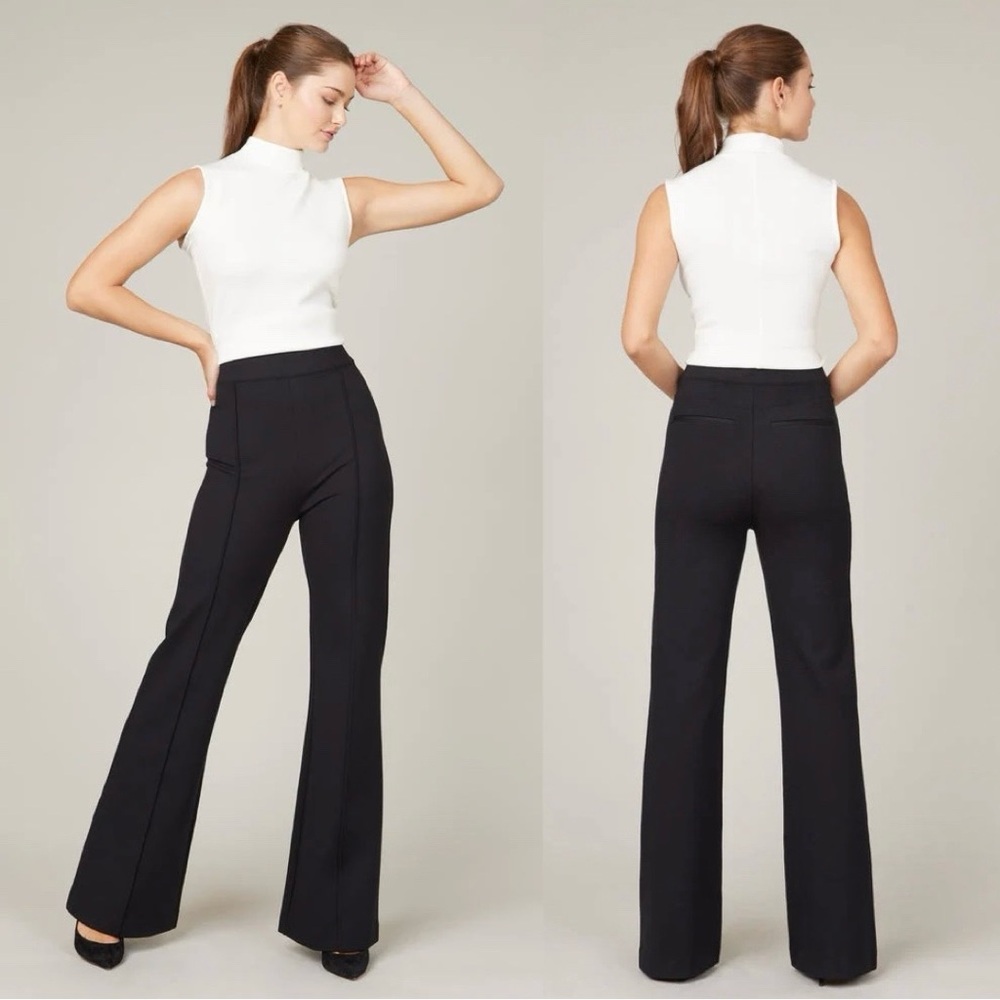 NWT SPANX Supersmoot PerfectFit Ponte Flare Pant Black Size Small - Picture 2 of 7